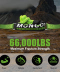 Two Pack Beefy Synthetic Soft Shackles Three Quarter Inch By Twenty Three Inch With Sixty Six Thousand Pounds Break Strength For Off Road Recovery Tow Rigging Marine Green