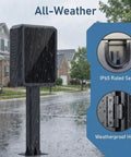 Heavy Duty Outdoor EV Charger Cover With Waterproof Lockable Shell And Worry Free Mount Base For NACS J1772 Plugs in rain with IP65 seal.