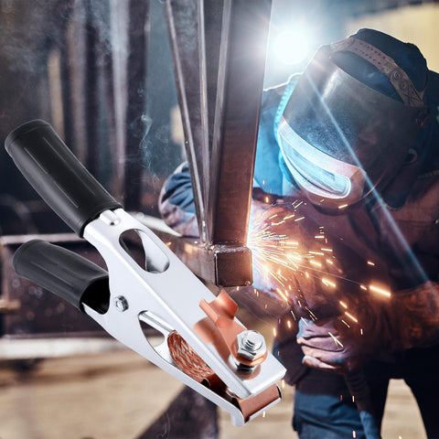 Heavy Duty 500A Welding Ground Clamp With Electroplated Copper Earth Clip For Pro Grade Welders And DIY Projects in industrial use