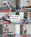 All In One Adjustable Weight Bench For Full Body Home Gym Workouts With Bench Press Back Extension Roman Chair Sit Ups Core And Glute Training For Real Gains Heavy Duty Frame Smooth Adjustments And Sturdy Support