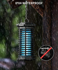 Outdoor Bug Zapper 4000V Electric Mosquito Zapper, 15W UV Light, IPX4 Corded Fly Trap in use during rain