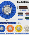 BURMONG 8in buffing wheel set for 4.5in grinder; 9pc polishing wheels with 5/8in arbor, 500–1500 grit pads, 12-ply polishers
