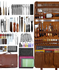 All In One Leather Working Tool Set 588Pcs Pro Gear For Beginners With Carving, Cutting, Punching, Sewing, Stamping Tools