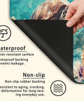 Oceanic Wildlife Washer And Dryer Top Protector Mat With Waterproof PU Leather And Anti Slip Rubber Backing Spill Proof Dust Cover For Laundry Room 20x24 Inches Durable Keepin It Clean showing waterproof and non-slip features