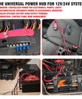 Hardcore 150A Power Distribution Block Dual Bus Bar With Tinned Copper Terminals installed in automotive and marine applications.
