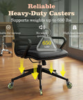 Top Shelf Office Chair Wheels Replacement Set Of 5 With Silky Smooth Quiet Rolling Rubber Casters 3 Inch Profile Seven Sixteen Inch Stem Universal Fit For Gaming And Swivel Chairs Floor Safe For Hardwood Carpet Tile No Sweat Install Green showing casters supporting 650 lbs for durability.