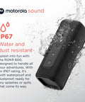 ROKR 600 Portable Bluetooth Speaker With Six Hour Playtime And IP67 Water Resistant For Home And Outdoors Compatible With iPhone Black Great For Travel And Outdoor Adventures With Rich Bass And Easy Pairing, black speaker in water splash