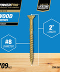 Bronze Exterior Wood Screws for Outdoor Decking, Size 8 x 2 Inches, with T25 Star Bit, Epoxy Coated for Rust Proof Durability, 709 Pieces