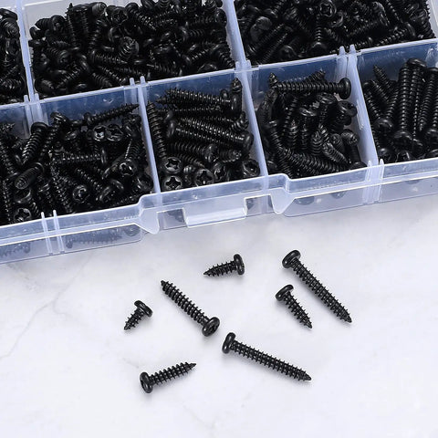 M3 Self Tapping Wood Screws Set, Zinc Plated Carbon Steel Pan Head Phillips Screws For Wood Plastic And Soft Metal, 520 Pieces, M3x6mm To M3x20mm
