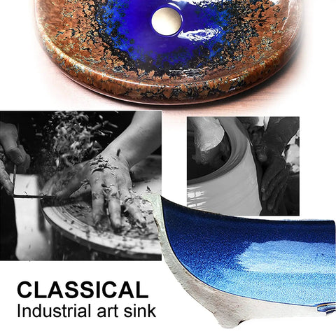 Gotta Love This Vintage Hand Painted Ceramic Vessel Bathroom Sink For Countertop Vanity Big Time Easy Clean Slick Retro Wash Basin closeup design