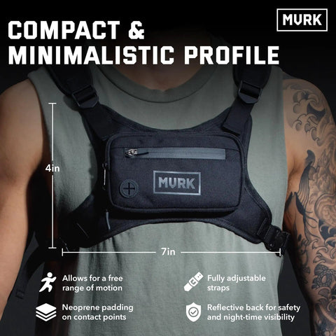 Water Resistant Running Vest Chest Pack With Phone Holder Lightweight Training Pack With Extra Storage in use