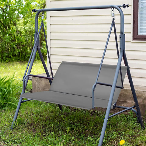 Tough As Nails 600D Oxford Swing Seat Cover For Outdoor Porch And Patio Chairs, Gray cover on a garden swing, 58.2x19.7x19.7.