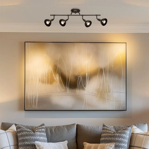 Dope Industrial Style 23 Inch 3 Light Track Lighting With Adjustable Directional Spotlights Bronze Finish For Kitchen And Hallway