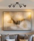 Slick Broadway 30 Inch Modern Industrial 4 Light Fixed Track Lighting Kit With Adjustable Spotlight Heads in living room scene