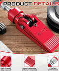 Heavy Duty Hydraulic Wedge Spreader 1/2 Ton Capacity With 3 1/4 Inch Max Opening And 1/4 Npt Port, red metal tool, close-up view.