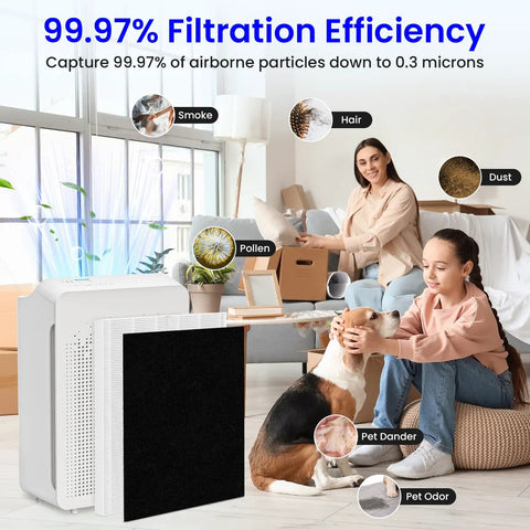 2 Pack C545 Replacement Filter S Kit For Winix C545 Air Purifier With H13 True HEPA Filters And 8 Activated Carbon Filters Replacement 1712009600 For Fresh Cleaner Indoor Air Great For Pet Owners And Allergy Sufferers with family and pet