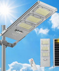 1500W Commercial Solar Street Light With Remote Control And Motion Sensor For Parking Lot Highway Garage Outdoor Flood Light