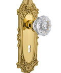 Vintage Victorian Plate With Keyhole And Interior Crystal Door Knob Elegant Large Door Hardware For Classic Entryways