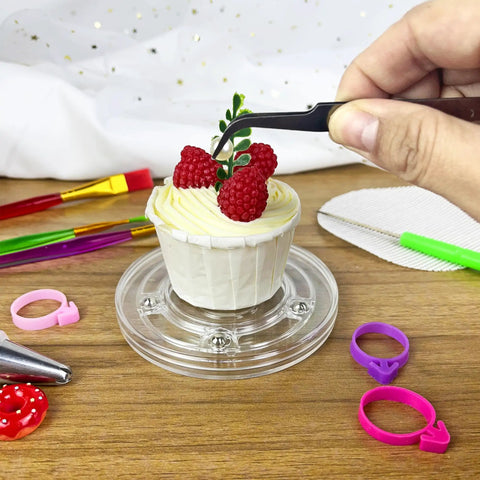 Top Tier Knockout 56 Piece Cookie Decorating Kit With Solid Acrylic Turntable Non Slip Pad Premium Piping Bags Stainless Icing Tips And Dope Brushes For Sweet Kitchen Creations, decorating cupcake with raspberries.