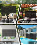 Six Foot Outdoor Metal Privacy Screen Freestanding Privacy Fence Room Divider for Patio Garden Balcony in various settings