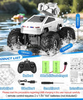 Amphibious RC Car With Water Cannon And Waterproof Remote Scale One To Sixteen 4WD Monster Truck for land and water fun