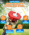 5-pack pressure washer nozzle tips with 1/4-inch quick-connect, 0-65° spray angles, red cap, stainless steel body