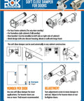 Instruction diagram for 25 Pack Soft Close Cabinet Dampers and Hardware Kit for Face Frame and Frameless Doors Adjustable Speed.