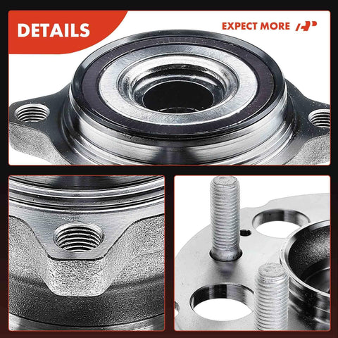Close-up of 2X Rear Wheel Bearing and Hub Assembly for Honda CR-V 2012 2016 and Acura RDX 2013 2015 AWD Only High Load Capacity Replacement
