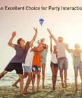Group enjoying Latest Dope Flying Toy with AI Motion Control and Contact Sensing Bounce Flip Flight Modes on beach