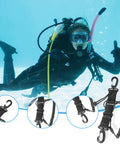 2 Pack Coiled Scuba Diving Lanyards With Quick Release Buckles, Ideal For Dive Cameras And Lights, Keep Gear Safe Underwater