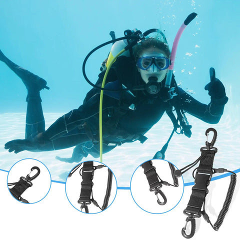 2 Pack Coiled Scuba Diving Lanyards With Quick Release Buckles, Ideal For Dive Cameras And Lights, Keep Gear Safe Underwater