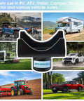 Axle Saddle Lifting Adapter Fits 2 Inch 3 Inch And 4 Inch Round And 2 Inch Square Axle Tubes With 1.5 Inch Lifting Platform Heavy Duty RV Trailer Garage Farm Use DIY Ready in use with various vehicles.