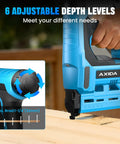 Pro Grade 18 Gauge Cordless Brad Nailer 21V With Twin 20Ah Lithium Batteries Rapid Charger, adjustable depth settings visible.
