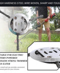 6 Inch Steel Wire Brush Cutter Trimmer Head For Electric Cordless String Trimmers in use for lawn care