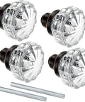 Four antique crystal doorknobs in Two Piece Fluted Glass Door Knob Set With Spindle Mortise Style Bronze Finish Replacement Hardware