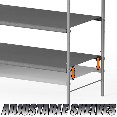 Legit Heavy Duty Three Tier Shoe Rack Storage Stand Fits All Your Daily Kicks Perfectly For Entryway Dorm Or Hallway Hold Up To Sixteen Pairs Without Any Hassle Built With Tough Metal Shelves In Chill Grey Tone