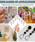 Hard As Nails Eye Hooks And Screw Eyes Assortment Kit With 195 Silver Finished Eyelet Screws shown in various applications.