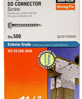 Size Ten Strong Drive SD Connector Screws, 1-1/2 Inch Length, Box of 500 in packaging showing product details