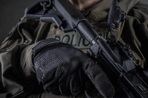 Specialty Vent Tactical Gloves With Breathable Mesh And Palm Ventilation, High Dexterity Field Work Gloves, Covert Black in use.
