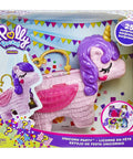 Unicorn Party Playset With 25 Surprises, Pink Unicorn Toy With Purple Hair in packaging with colorful design.
