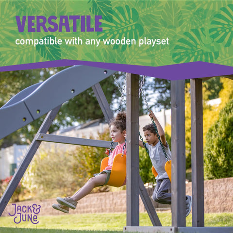Children playing on a swing set demonstrating the Playset Anchor Kit For Swing Sets Heavy Duty Ground Anchors.