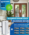 2 Pack Aluminum Front Door Locks For Security And Family Safety Built Tough Easy Install Child Proof Door Latch That Withstands 800 Lbs Of Force Tamper Proof Top Lock For Home