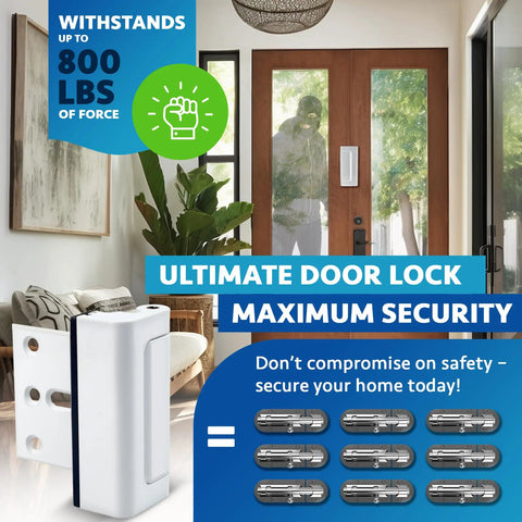 2 Pack Aluminum Front Door Locks For Security And Family Safety Built Tough Easy Install Child Proof Door Latch That Withstands 800 Lbs Of Force Tamper Proof Top Lock For Home