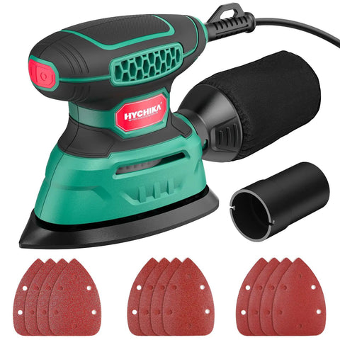 Detail Sander With Vacuum Attachment Easy Access For Tight Corners 13000 OPM Palm Sander 1 2 Amp With 12 Sandpapers Upgraded Dust Collection System Compact Design For Paint Removal And Fine Finish