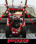 Red 1 Inch By 10 Foot Retractable Ratcheting Tie Down Straps Set Of Four With Storage Bag 1200 Pound Load Capacity One Button Release Automatic Retraction Keeps Gear Secure And Neat on a truck bed securing equipment