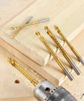 Top Shelf Titanium Coated High Speed Steel Twist Drill Bit Set With Killer Cutting Speed For Wood And Metal Ultra Sharp Precision on wood.