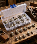 Universal Metric Grease Fittings Kit Assortment With 45 Carbon Steel Zerk Nipple Adapters In M6 M8 M10 Sizes Perfect For Your Rig And Automotive Gear Repair Projects, open case