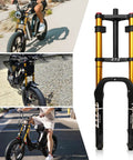 20 Inch Fat Tire Bike Front Air Suspension Fork With 180mm Travel And 135mm Hub Spacing Straight Steerer Manual Lockout