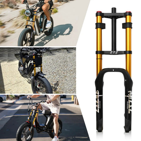 20 Inch Fat Tire Bike Front Air Suspension Fork With 180mm Travel And 135mm Hub Spacing Straight Steerer Manual Lockout