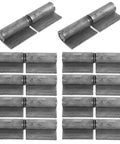 10 Pcs Heavy Duty Weldable Steel Flag Hinges 3 Inch Detachable Lift Off Gate And Door Hinges For Garage And Warehouse, Built Tough For Quick Install, Rugged Reliability, Versatile Mounting, Bulk Supply. Weldable steel gate hinges shown from angled and front views